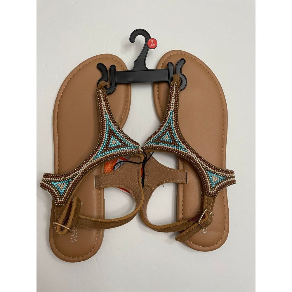 NWT- Women's Blue Stonebead Sandals Size 5-6